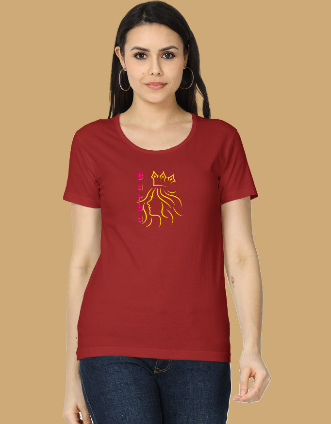 womens-classic-garba-queen-tshirt-cotton-2-red