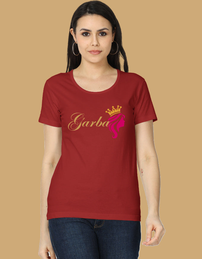 womens-classic-garba-queen-tshirt-cotton-3-red