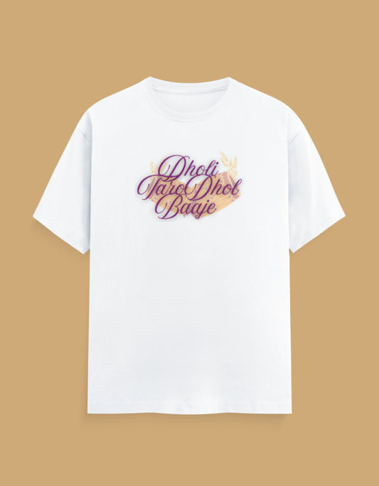 dholi-taro-dhol-baje-mens-cotton-tshirt-white