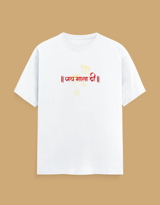 jai-mata-di-unisex-cotton-tshirt-white