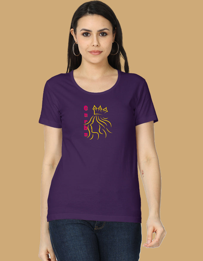 womens-classic-garba-queen-tshirt-cotton-2-purple