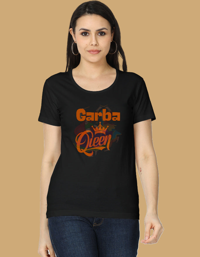womens-classic-garba-queen-tshirt-cotton-black