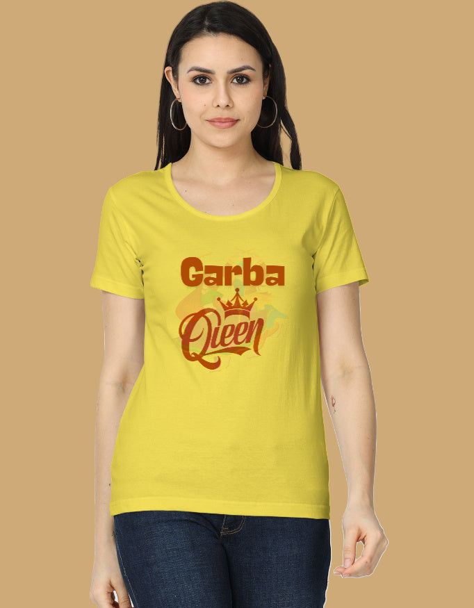 womens-classic-garba-queen-tshirt-cotton-new-yellow