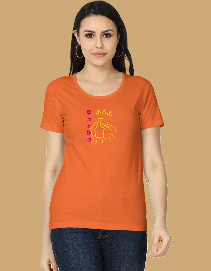 womens-classic-garba-queen-tshirt-cotton-2-orange