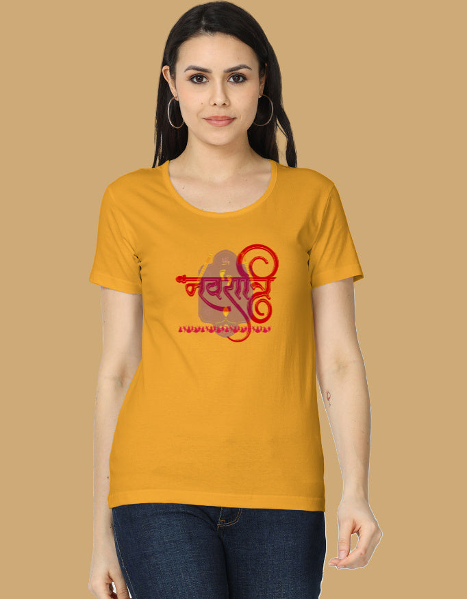 womens-classic-navratri-tshirt-cotton-golden-yellow