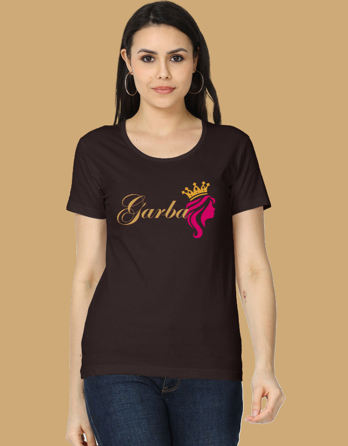 womens-classic-garba-queen-tshirt-cotton-3-coffee-brown