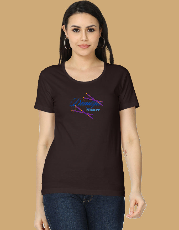 dandiya-night-womens-classic-tshirt-coffee-brown