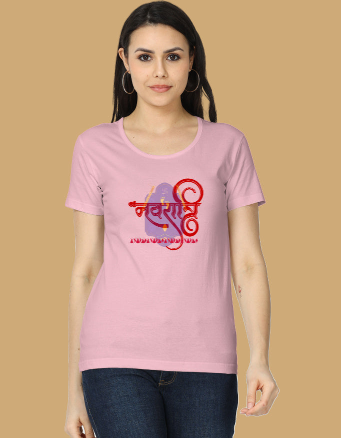 womens-classic-navratri-tshirt-cotton-light-baby-pink