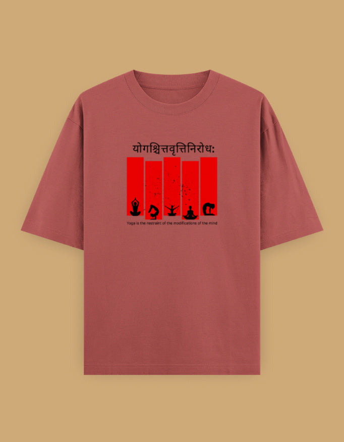 yoga-sutra-oversized-tshirt-sanskrit-yoga-pose-design-coral