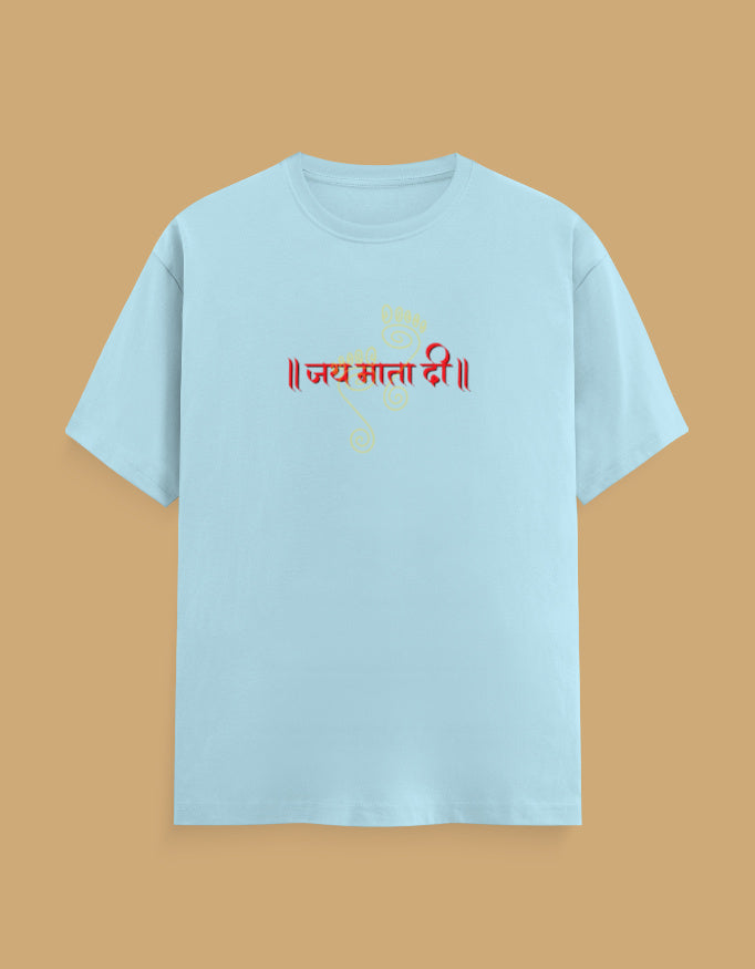 jai-mata-di-unisex-cotton-tshirt-baby-blue