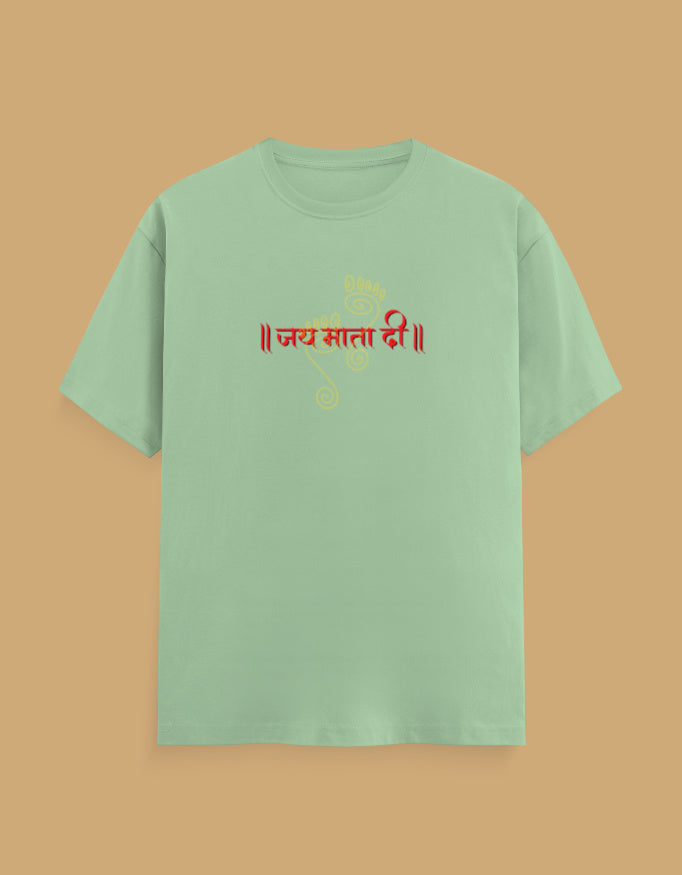 jai-mata-di-unisex-cotton-tshirt-jade