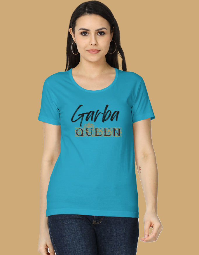 womens-classic-garba-queen-tshirt-cotton-4-skyblue