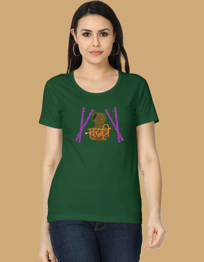womens-classic-navratri-tshirt-cotton-2-bottle-green
