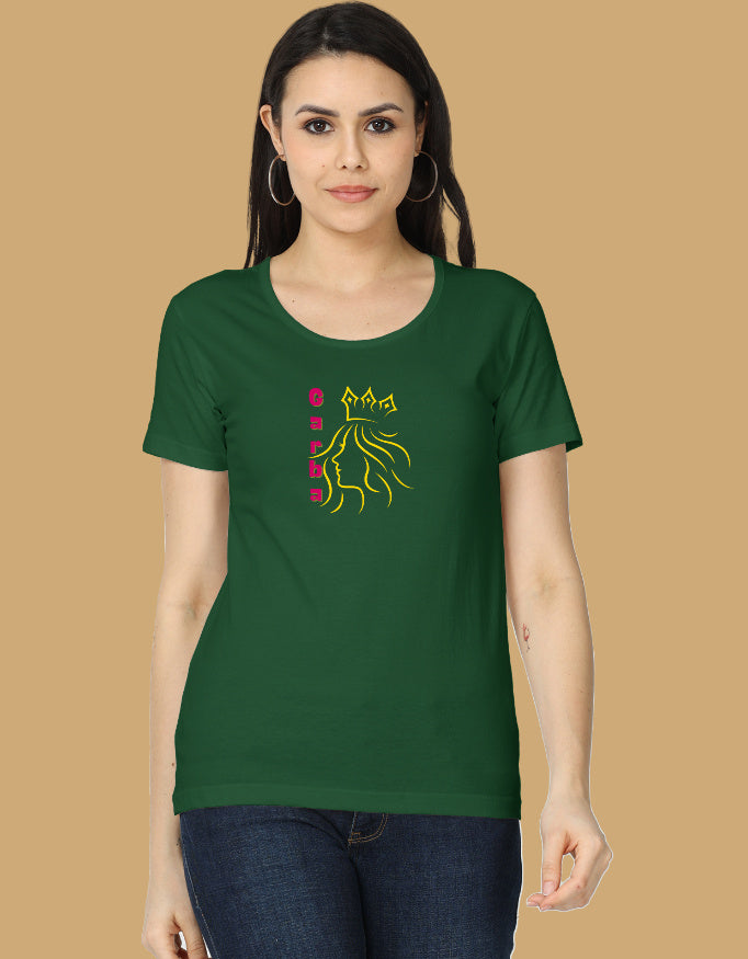 womens-classic-garba-queen-tshirt-cotton-2-bottle-green