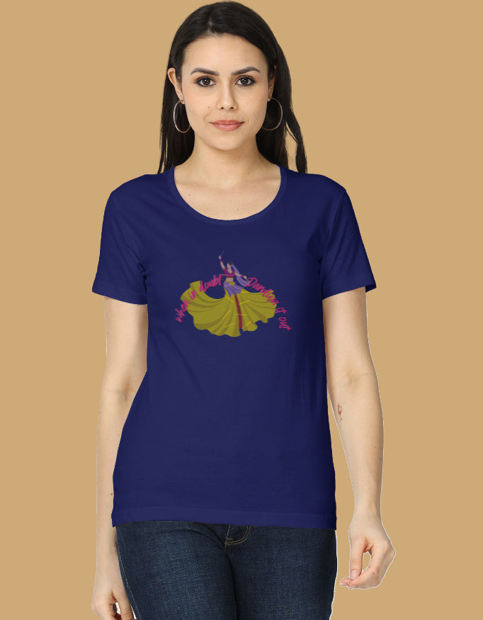 womens-classic-when-in-doubt-dandiya-it-out-tshirt-cotton-royal-blue